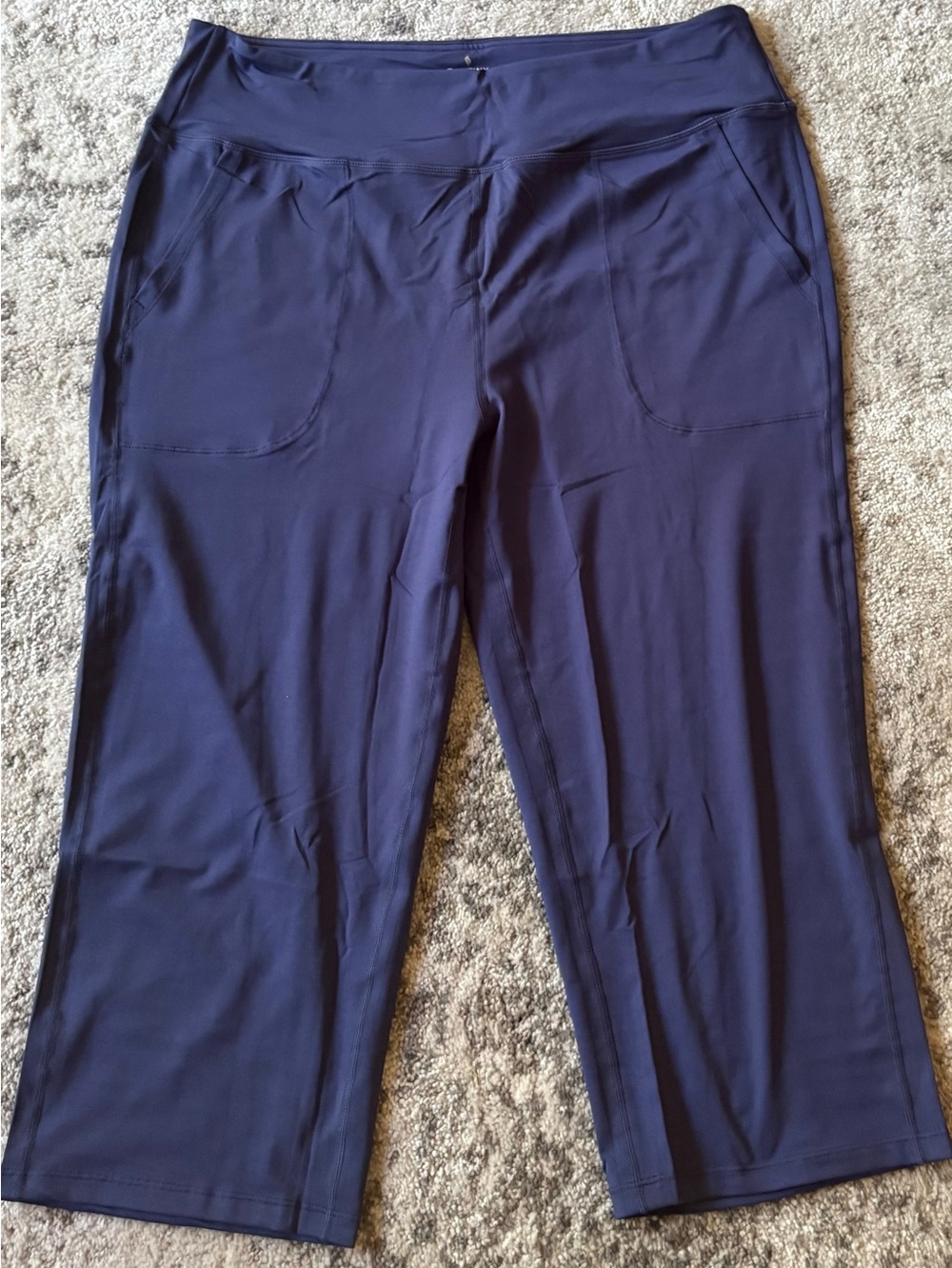 NWTs soft blue athletic capris 
Tag 2X measures like 1X